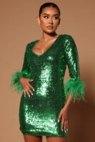 V-Neck Dress in Green