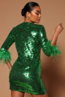V-Neck Dress in Green