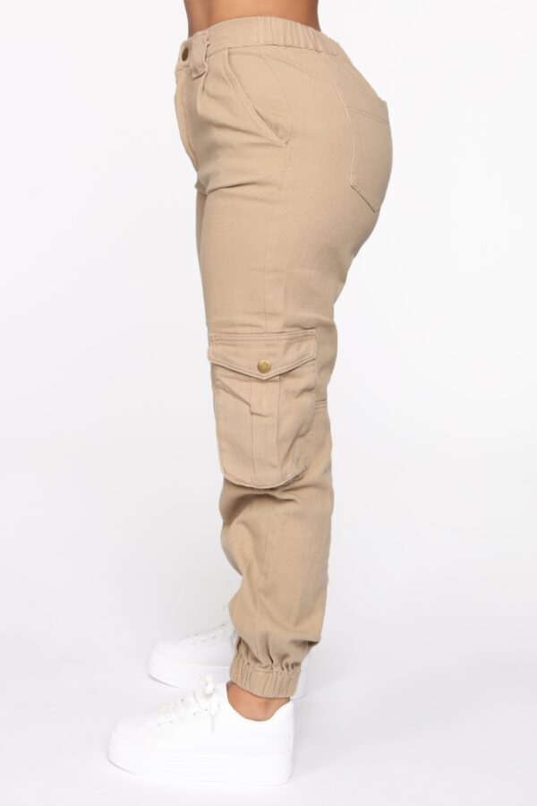 Khaki High-Waist Pants