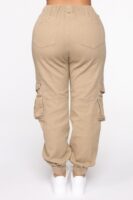 Khaki High-Waist Pants