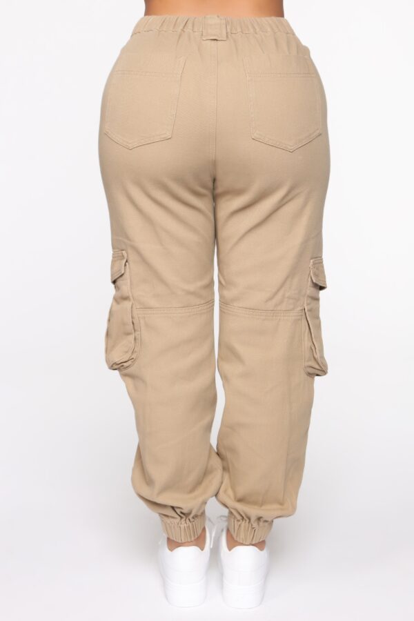 Khaki High-Waist Pants