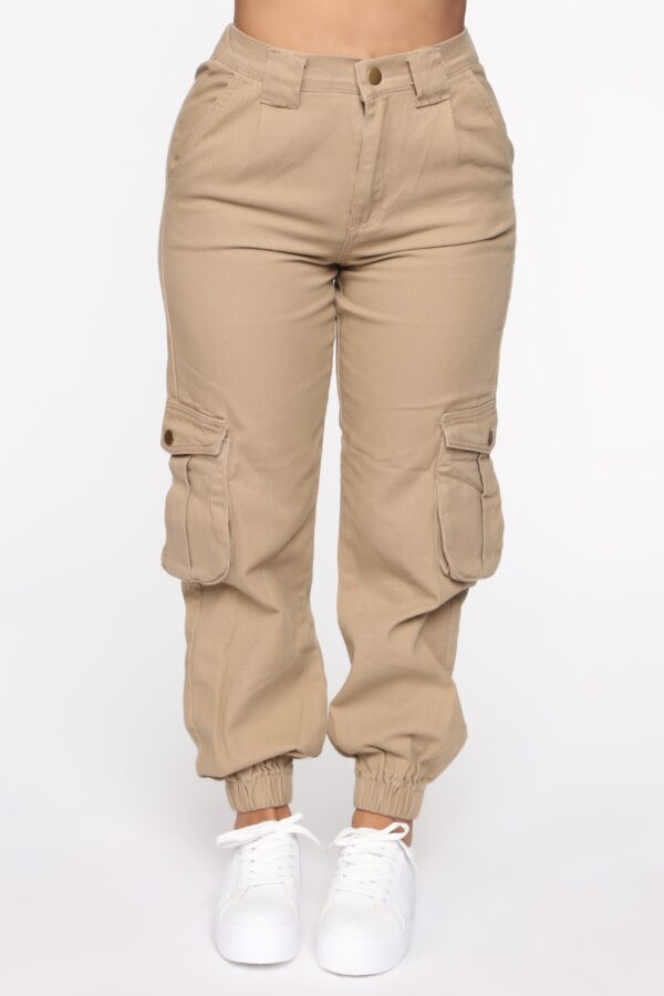 Khaki High-Waist Pants