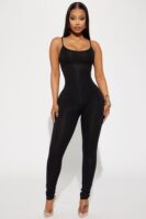 Jumpsuit in Black 93% rayon