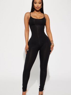 Jumpsuit in Black 93% rayon