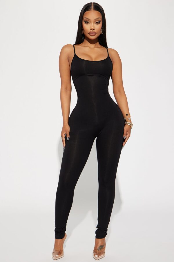 Jumpsuit in Black 93% rayon