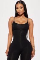 Jumpsuit in Black 93% rayon