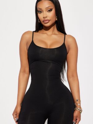 Jumpsuit in Black 93% rayon