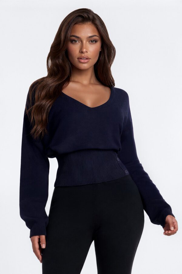 Pullover in Navy 48% viscose