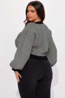 V-Neck Cardigan in Black and White