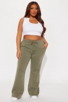 Candice Petite Lounge Flare Pant - Olive