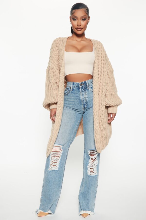Ladies Kit Taupe Cardigan
