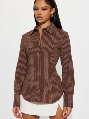 Shirt in Brown 100% cotton