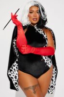 Fashionably Cruel Babe 4 Piece Costume Set - Black/combo