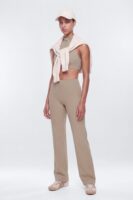 Wide-Leg Pants in Taupe