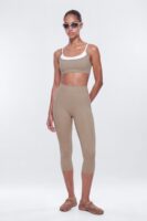 ProStretch™ 17″ Deep V Back Capri Legging - Taupe