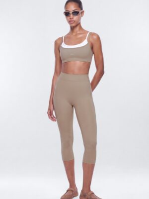 ProStretch™ 17″ Deep V Back Capri Legging - Taupe