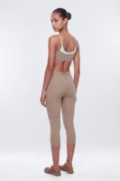 ProStretch™ 17″ Deep V Back Capri Legging - Taupe