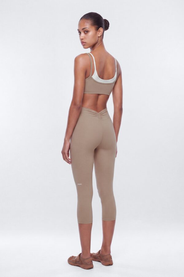 ProStretch™ 17″ Deep V Back Capri Legging - Taupe