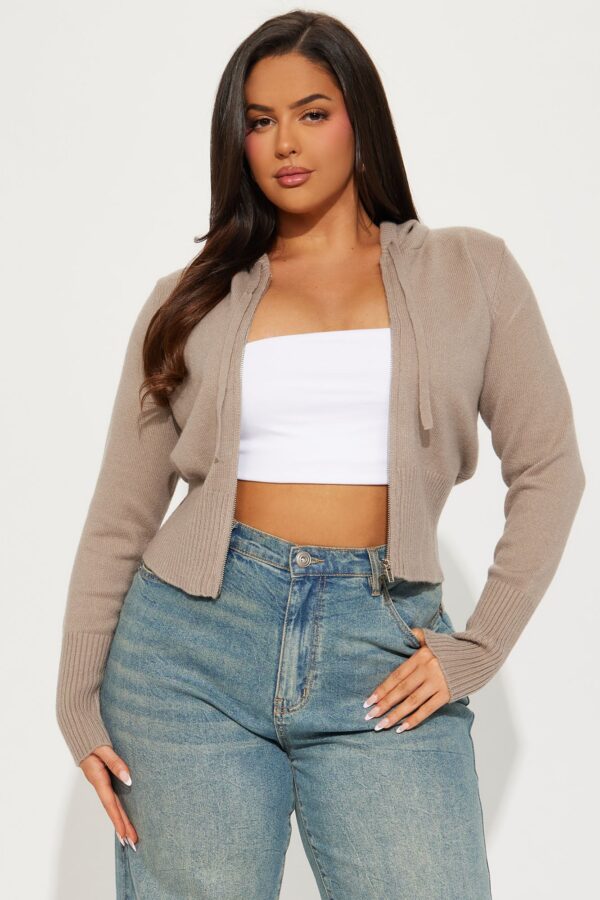 Oatmeal Sweater with zip up