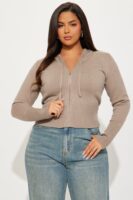 Oatmeal Sweater with zip up
