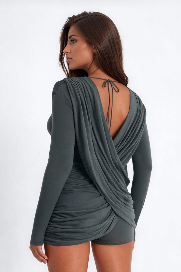 V-Neck Romper in Olive