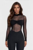 Mock-Neck Piece in Black