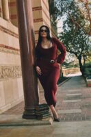 Dress in Burgundy 65% polyester