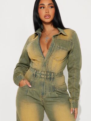 Wide-Leg Jumpsuit in Denim