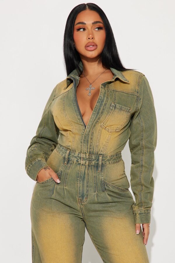 Wide-Leg Jumpsuit in Denim