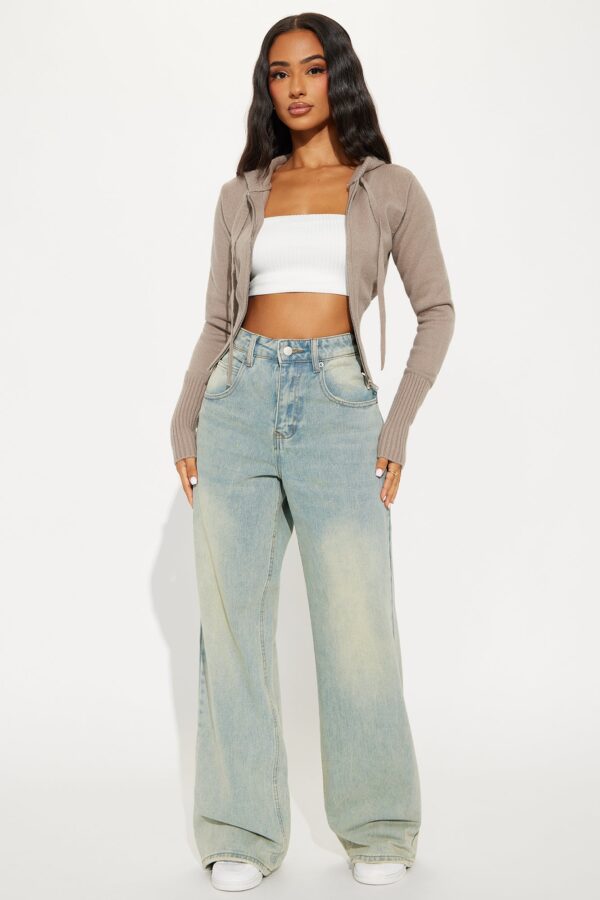 Oatmeal Sweater with zip up