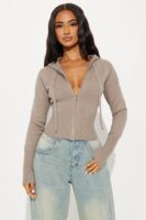 Oatmeal Sweater with zip up
