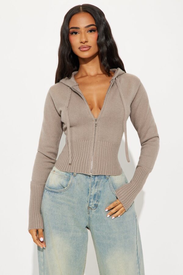 Oatmeal Sweater with zip up