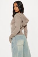 Oatmeal Sweater with zip up