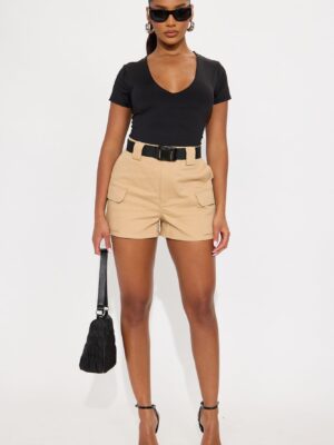Belt Shorts in Khaki