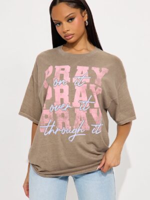T-shirt in Brown 100% cotton
