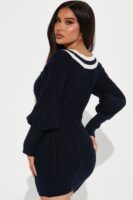 Navy Dress with v-neck