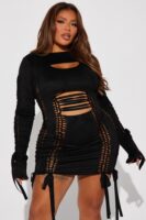Yovanna Mini Dress Set - Black