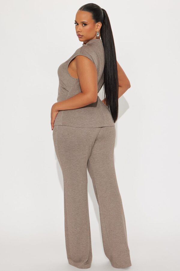 Mocha Mock-Neck Pants
