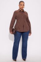 Shirt in Brown 100% cotton