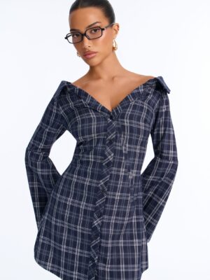 V-Neck Dress in Navy