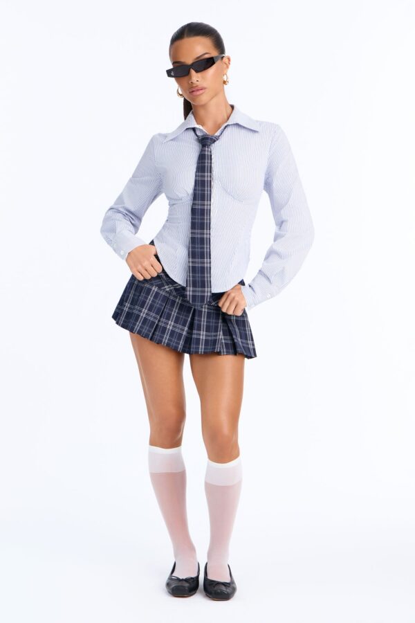 Blue Skirt with pleated