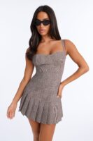 Chocolate Pleated Dress