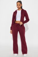 Burgundy Zip-Up Hoodie