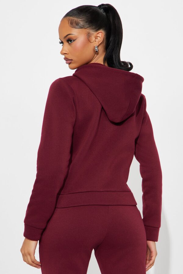 Burgundy Zip-Up Hoodie