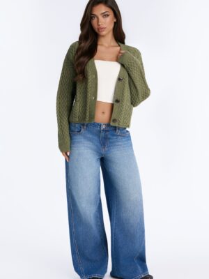 Ladies Kit Olive Cardigan