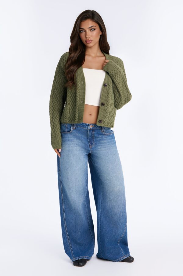 Ladies Kit Olive Cardigan