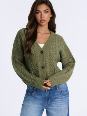 Ladies Kit Olive Cardigan