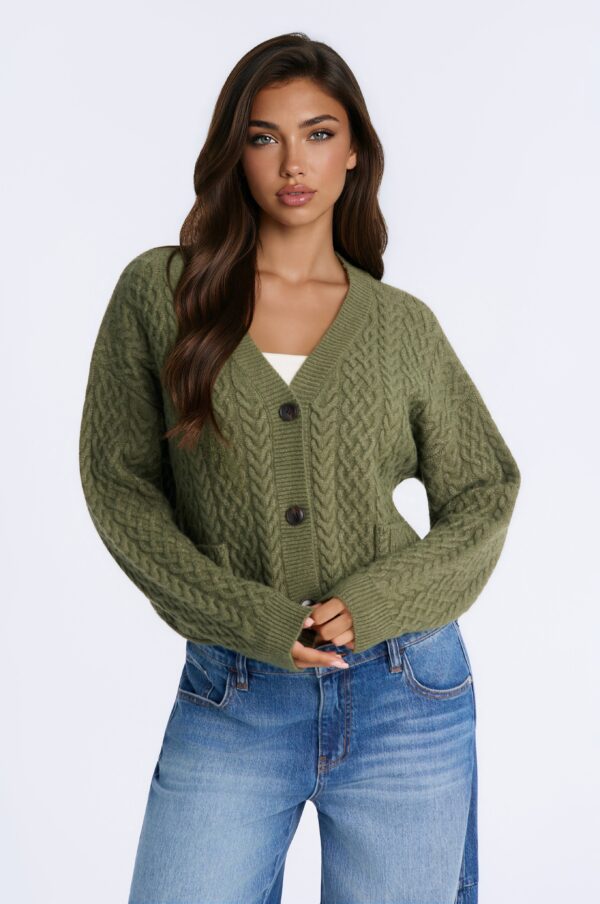 Ladies Kit Olive Cardigan