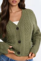 Ladies Kit Olive Cardigan