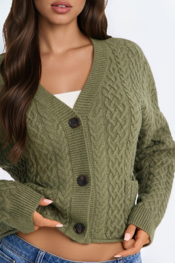 Ladies Kit Olive Cardigan